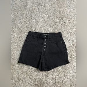 Madewell High Rise Black Denim Shorts Size 26